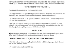 Quyết định 3305/QĐ-UBND 2008 kế hoạch thực hiện phòng chống giảm nhẹ thiên tai Thanh Hóa