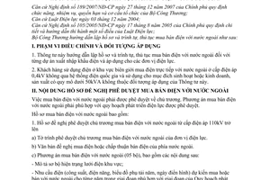 Thông tư 11/2008/TT-BCT trình tự thủ tục mua bán điện với nước ngoài