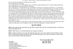 Quyết định 38/2008/QĐ-UBND Quy định về quản lý Nhà nước hoạt động đo đạc và bản đồ trên địa bàn thành phố Hà Nội