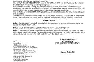 Quyết định 74/2008/QĐ-UBND Quy định quản lý và sử dụng lòng đường, vỉa hè trên địa bàn thành phố Hồ Chí Minh