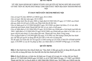 Quyết định 43/2008/QĐ-UBND Quy định đấu giá quyền sử dụng đất để giao đất có thu tiền sử dụng đất hoặc cho thuê đất thành phố Hà Nội