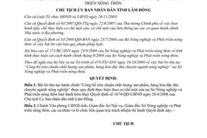 Quyết định 2741/QĐ-UBND 2008 bỏ thủ tục Công bố tiêu chuẩn chất lượng sản phẩm Lâm Đồng