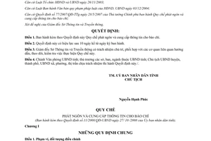 Quyết định 11/2008/QĐ-UBND Quy chế phát ngôn cung cấp thông tin cho báo chí tỉnh Thái Bình