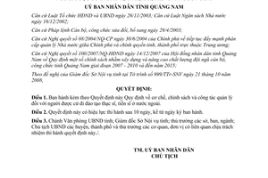 Quyết định 42/2008/QĐ-UBND cơ chế, chính sách và công tác quản lý