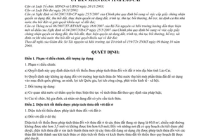 Quyết định 55/2008/QĐ-UBND quy định diện tích tối thiểu được phép tách thửa đất ở trên địa bàn tỉnh Lào Cai