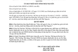 Quyết định 56/2008/QĐ-UBND 2008 quy chế quản lý bảo vệ di tích thắng cảnh Thái Nguyên