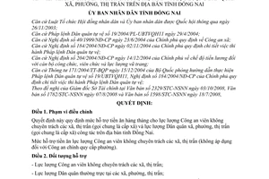 Quyết định 73/2008/QĐ-UBND quy định mức hỗ trợ tiền ăn hàng tháng cho lực lượng công an viên không chuyên trách xã thị trấn và lực lượng dân quân