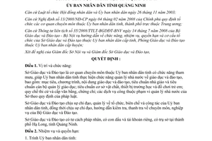 Quyết định 3478/QĐ-UBND 2008 chức năng nhiệm vụ Sở Giáo dục đào tạo Quảng Ninh