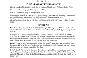 Quyết định 2751/QĐ-UBND năm 2008 hủy bỏ Quyết định lộ giới đường dẫn cầu Cần Thơ