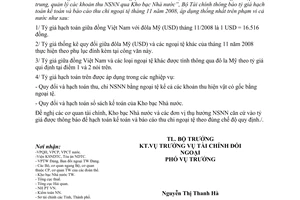 Thông báo 340/TB-BTC tỷ giá hạch toán ngoại tệ tháng 11/2008