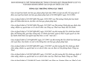 Quyết định 1416/QĐ-TCT năm 2008 Quy chế thẩm định dự thảo văn bản quy phạm