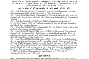 Quyết định 3405/QĐ-BNN-TC  trình tự, thủ tục đầu tư mua sắm, sửa chữa lớn, xây dựng nhỏ tài sản cố định hàng năm cho các