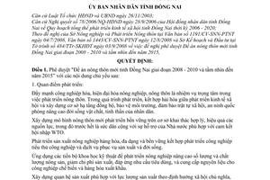 Quyết định 74/2008/QĐ-UBND phê duyệt Đề án nông thôn mới tỉnh Đồng Nai giai đoạn 2008 - 2010 tầm nhìn đến năm 2015
