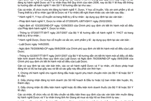 Quy trình 689/SYT-NVYD tiếp nhận hồ sơ đăng ký hành nghề dược, y và y hoc