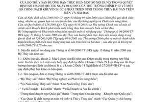 Thông tư 107/2008/TT-BNN chính sách khuyến khích phát triển nuôi trồng thủy hải sản sửa đổi  06/2006/TT-BTS hướng dẫn Quyết định 126/2005/QĐ-TTg