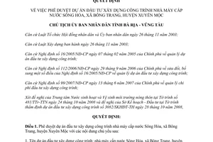 Quyết định 3924/QĐ-UBND 2008 đầu tư xây dựng công trình Nhà máy cấp nước Sông Hỏa Bà Rịa Vũng Tàu