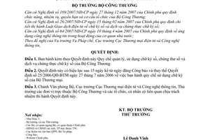 Quyết định 40/2008/QĐ-BCT quy chế quản lý, sử dụng chữ ký số, chứng thư số và dịch vụ chứng thực chữ ký số của Bộ Công thương