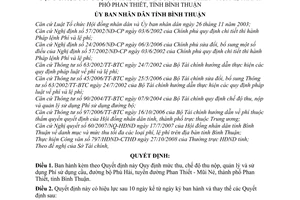 Quyết định 92/2008/QĐ-UBND mức thu, chế độ thu nộp, quản lý