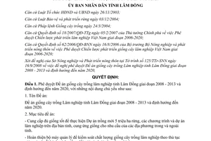 Quyết định 2571/QĐ-UBND năm 2008 Đề án giống cây trồng Lâm nghiệp Lâm Đồng