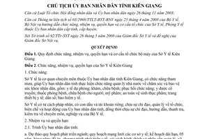 Quyết định 2343/QĐ-UBND chức năng nhiệm vụ quyền hạn Sở Y tế Kiên Giang
