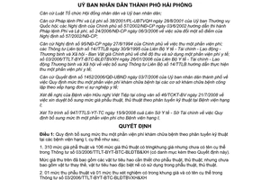 Quyết định 1622/QĐ-UBND năm 2008 bổ sung mức thu một phần viện phí khám chữa bệ