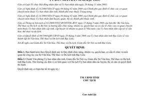 Quyết định 16/QĐ-UBND năm 2008 Quy định chức năng, nhiệm vụ quyền hạn