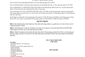 Quyết định 21/2008/QĐ-UBND cơ cấu tổ chức của Sở Công thương Cà Mau