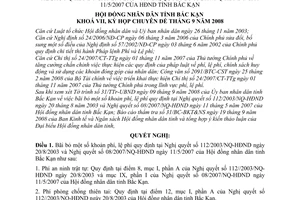 Nghị quyết 15/2008/NQ-HĐND bãi bỏ khoản phí, lệ phí