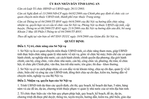 Quyết định 38/2008/QĐ-UBND chức năng nhiệm vụ quyền hạn Sở Nội vụ Long An