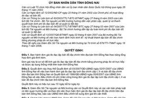 Quyết định 62/2008/QĐ-UBND  đơn giá đo đạc lập bản đồ địa chính trên địa bàn tỉnh Đồng Nai