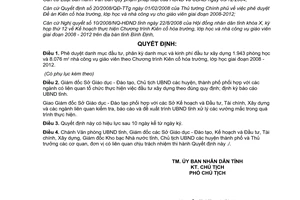 Quyết định 32/2008/QĐ-UBND Kiên cố hóa trường học nhà công vụ Bình Định