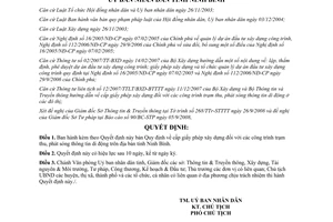 Quyết định 1804/2008/QĐ-UBND giấy phép xây dựng trạm thu phát sóng di động Ninh Bình