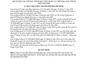 Quyết định 71/2008/QĐ-UBND giao chỉ tiêu bổ sung kế hoạch phát triển kinh tế - xã hội thuộc các chương trình mục tiêu quốc gia thành phố 2008