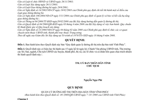 Quyết định 49/2008/QĐ-UBND  quản lý đường đô thị