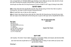 Quyết định 2711/QĐ-UBND năm 2008 về Quy chế xây dựng, tổ chức thực hiện và quản