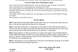 Quyết định 45/2008/QĐ-UBND Quy định về thủ tục và trình tự giải quyết công việc theo cơ chế một cửa thuộc khoa học và công nghệ