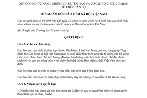 Quyết định 4796/QĐ-BHXH chức năng nhiệm vụ quyền hạn Ban Tổ chức cán bộ
