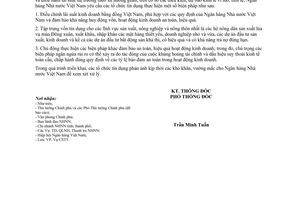 Công văn 10259/NHNN-CSTT thực hiện các biện pháp  tín dụng và lãi suất