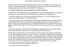 Công văn  14285/BTC-UBCK  thực hiện điểm của CT20/2008/CT-TTg  tăng cường quản lý thị trường chứng khoán