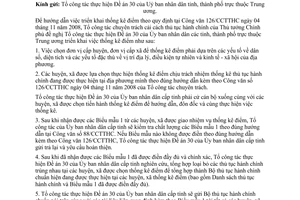 Công văn 131/CCTTHC tổ chức thực hiện thống kê thủ tục hành chính tại các đơn vị thống kê điểm