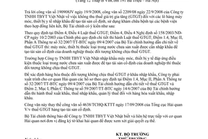 Công văn  13104/BTC-TCHQ không thu thuế GTGT