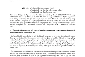 Công văn 9027/TNMT-QLMT thực hiện Thông tư 04/2008/TT-BTNMT