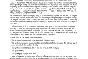 Công văn 126/CCTTHC tổ chức thực hiện thống kê thủ tục hành chính