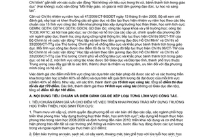 Công văn 10234/BGDĐT-VP Quy định tiêu chuẩn đánh giá và cho điểm  các lĩnh vực công tác đối với các sở GD&ĐT 2008-2009