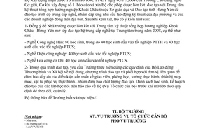 Công văn 492/BXD-TCCB Mở lớp đào tạo trung cấp nghề tại Hưng Yên, năm 2008
