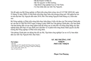 Công văn  7670/VPCP-KTN triển khai trồng mới 100.000 ha cao su ở Tây Nguyên