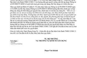 Công văn  271/BXD-KTXD Hướng dẫn áp dụng TT 09/2008/TT-BXD  tính trượt giá trong xây dựng