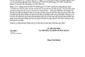 Công văn  275/BXD-KTXD Hướng dẫn thực hiện TT 05/2007/TT-BXD