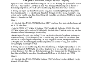 Công văn 4247/TCT-CS hướng dẫn khai bổ sung, điều chỉnh thuế GTGT theo công văn  3267/TCT-CS