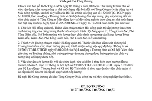 Công văn 4122/LĐTBXH-LĐTL hướng dẫn xếp lương, phụ cấp lương đối với viên chức quản lý Tổng Công ty Máy động lực và Máy nông nghiệp